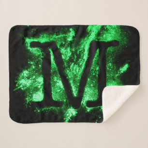 COUVERTURE SHERPA LETTRE M MAJUSCULE VERTE