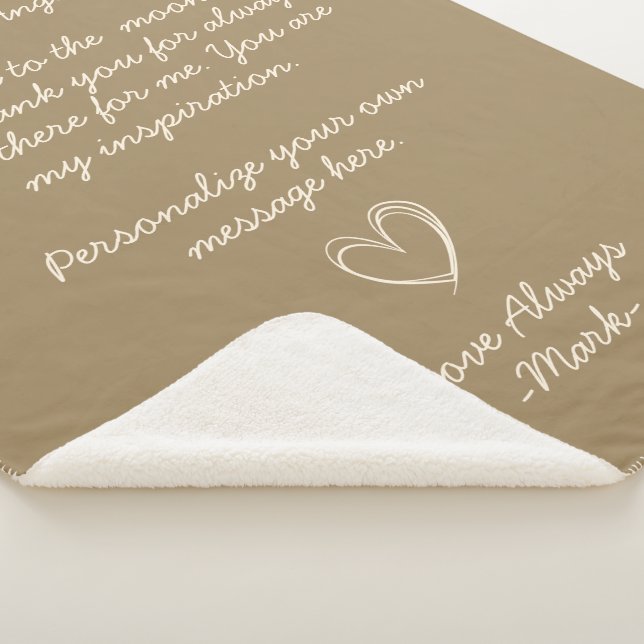Couverture Sherpa Lettre ou message d'amour manuscrit or rouillé  (3/4)