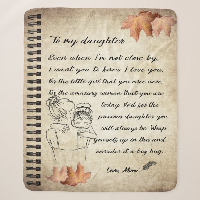 Couverture Sherpa Lettre Personnalisée À Ma Fille De Maman, (Devant)