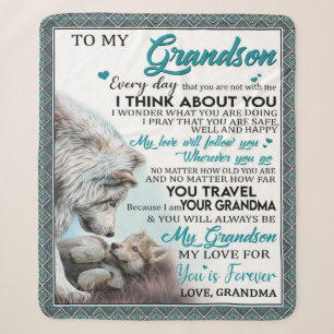 Couverture Sherpa Lettre personnalisée à mon grand-fils amour gran