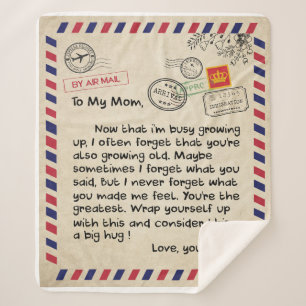 Couverture Sherpa Lettre Personnelle À Ma Mère Du Fils, Maman Annive