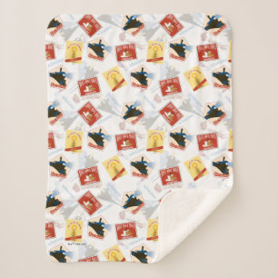 Couverture Sherpa L'Express polaire Motif d'autocollant rétro