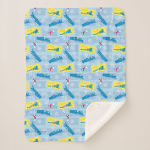 Couverture Sherpa L'Express polaire Retro Train & Ticket Motif