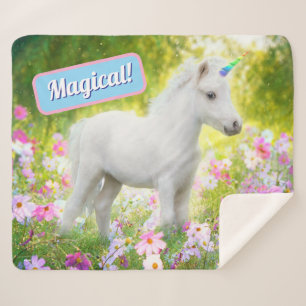 Couverture Sherpa Licorne White Pony