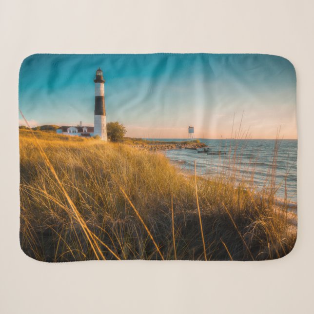 Couverture Sherpa Lighthouses | Big Sable Lighthouse Ludington (Devant (Horizontal))