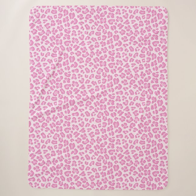 Couverture Sherpa Ligne Leopard Preppy rose (Devant)