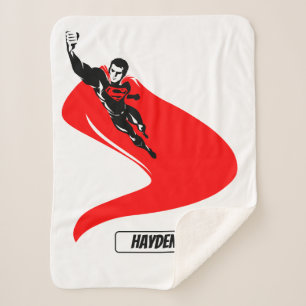 Couverture Sherpa Ligue de Justice Superman Flying Noir Pop Art