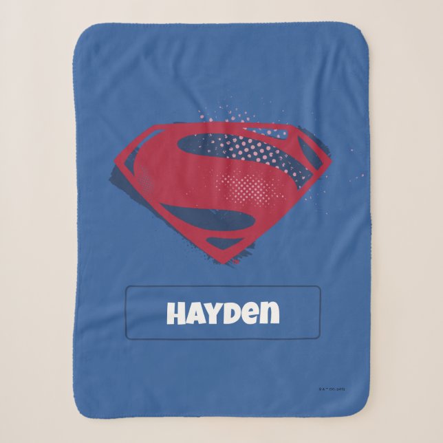 Couverture Sherpa Ligue de Justice | Symbole Superman brosse et demi (Devant)