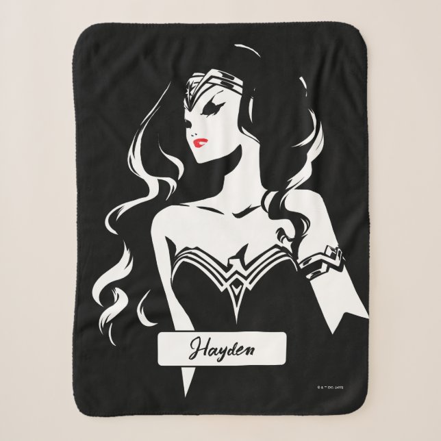 Couverture Sherpa Ligue de Justice | Wonder Woman Noir Pop Art (Devant)