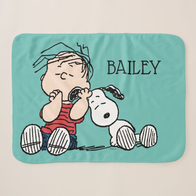 Couverture Sherpa Linus consolé avec l'oreille de Snoopy (Devant (Horizontal))
