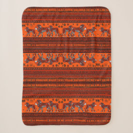 Couverture Sherpa Lions élégants africains contemporains Sherpa Blan