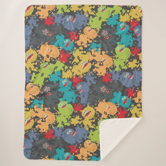 Couverture Sherpa Little cute funny monsters (Devant)