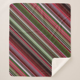 Couverture Sherpa Little Red Berries Red et Green Stripe