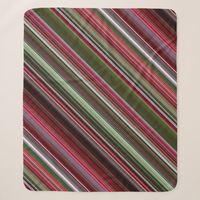 Couverture Sherpa Little Red Berries Red et Green Stripe (Devant)