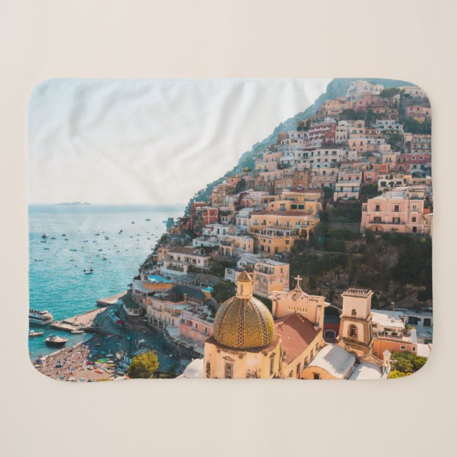 Couverture Sherpa Littoral | Positano Italie, Village de Cliffside (Devant (Horizontal))