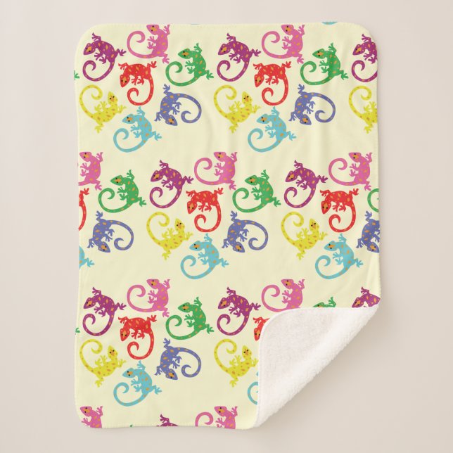 Couverture Sherpa Lizards colorés (Devant)
