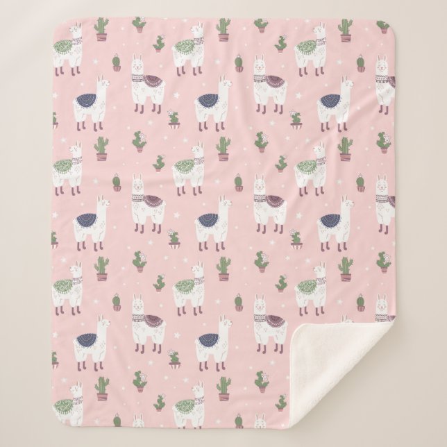 Couverture Sherpa Llamas Sherpa Blanket (Devant)