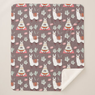 Couverture Sherpa Llamas Sherpa Blanket