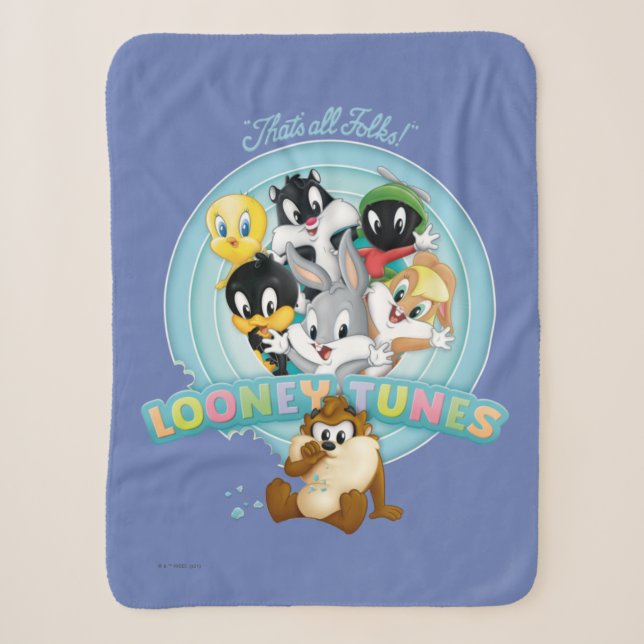 Couverture Sherpa Logo Bébé LOONEY TUNES™ | C'est tous les gens (Devant)