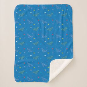 Couverture Sherpa Logo de Wonder Woman et étoiles motif bleu