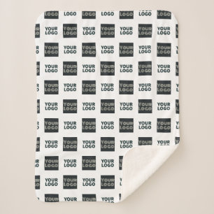 Couverture Sherpa Logo simple à répétition 2 Blanc