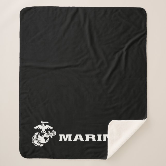 Couverture Sherpa Logo USMC - Blanc (Devant)