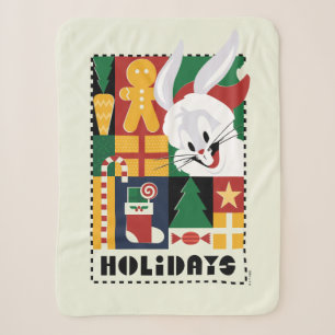 Couverture Sherpa LOONEY TUNES™ BUGS BUNNY™ Holidays Badge
