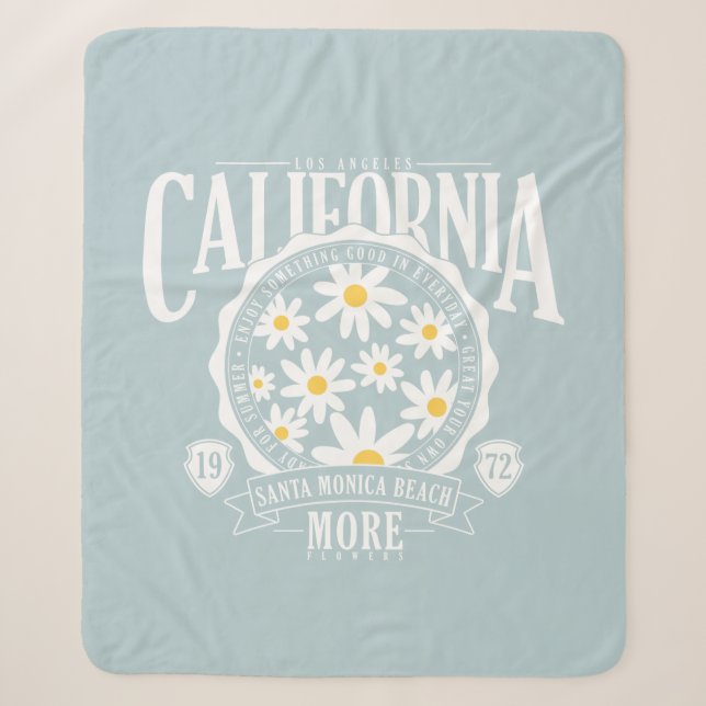 Couverture Sherpa Los Angeles California Floral Graphic (Devant)