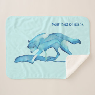 Couverture Sherpa Loup Bleu Sur Neige