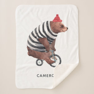 Couverture Sherpa L'ours d'amusement de bicyclette ajoutent votre