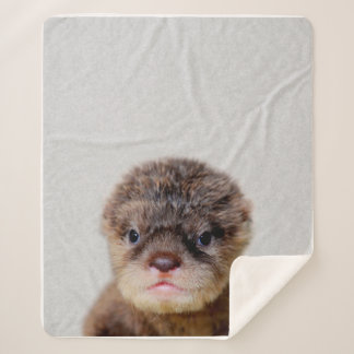 Couverture Sherpa loutre de bébé mignon