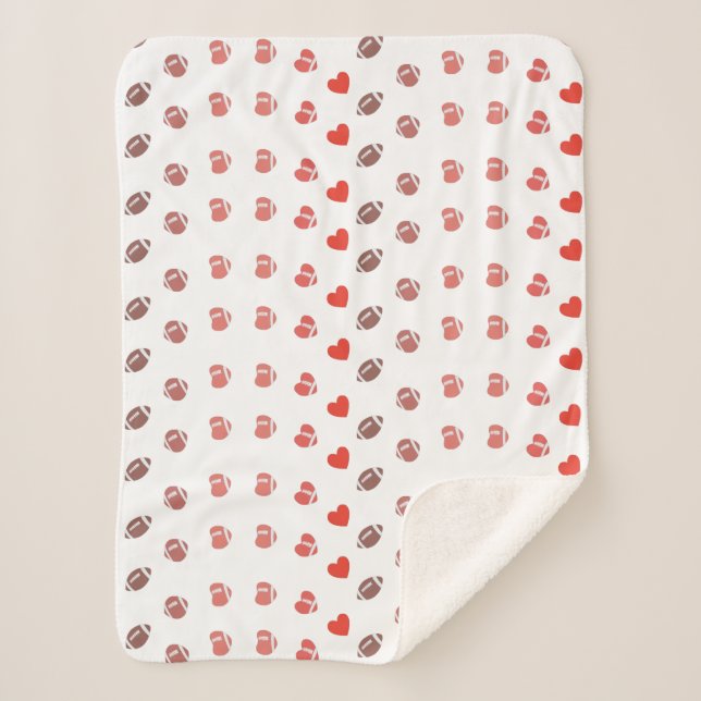 Couverture Sherpa Love American Football - Gridiron Fans Heart (Devant)