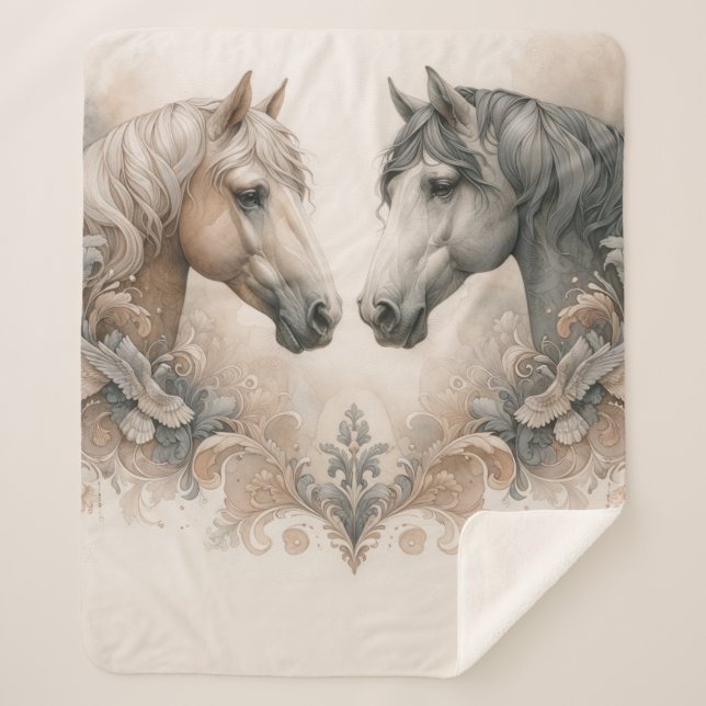 Couverture Sherpa Love for Horses Sherpa Blanket (Devant)