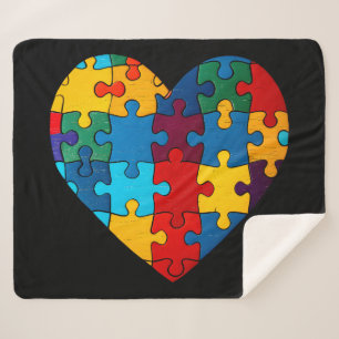 Couverture Sherpa Love Heart Puzzle Sensibilisation sur l'autisme d'