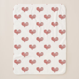 Couverture Sherpa Love Valentine's Day Red Heart croquis
