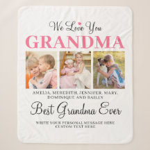 Love You GRANDMA Petits-enfants Photo Collage Blan