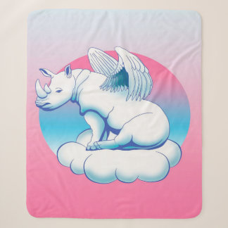 Couverture Sherpa Lovely Cute Rhino | Cadeau pour Rhino Lover