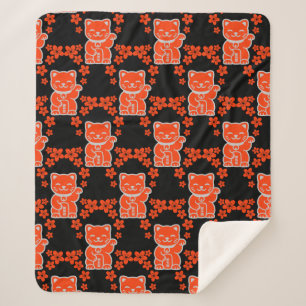 Couverture Sherpa Lucky Japonais Maneki-neko