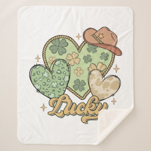 Couverture Sherpa Lucky Western Jour de la Saint Patrick Shamrock de
