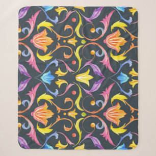Couverture Sherpa Luminosité baroque : Charme Vintage coloré.