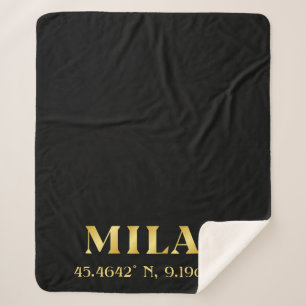 Couverture Sherpa Lux Gold Milan Latitude & Longitude Noir