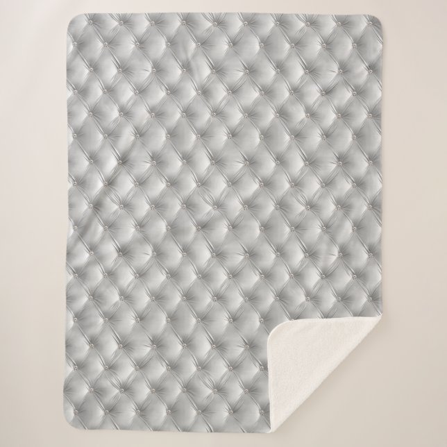 Couverture Sherpa Luxe Glam Soft Grey Faux Velvet (Devant)