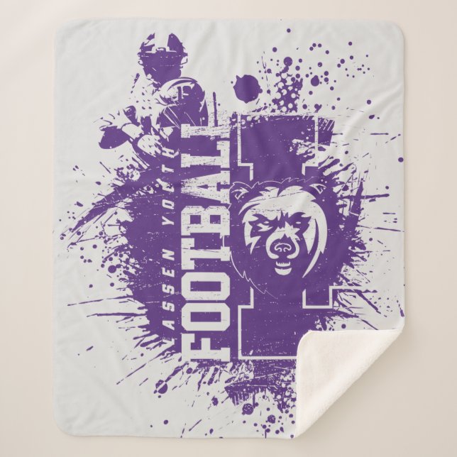 Couverture Sherpa LYFL 05 | Logo Lassen Grunge Violet (Devant)