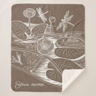 Couverture Sherpa Lys d'eau marron