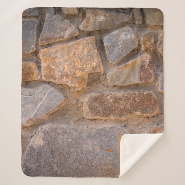 Couverture Sherpa maçonnerie naturelle pierre abstraite, antique, an (Devant)
