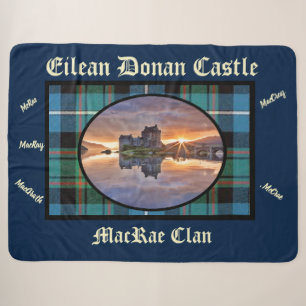 Couverture Sherpa MacRae Clan Tartan du château Eilean Donan