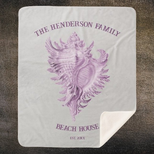 Couverture Sherpa Magenta Conch Shell Sherpa Blanket (Magenta Conch Shell Personalized Sherpa Blanket)