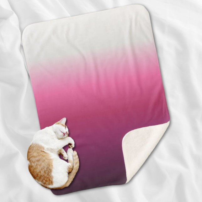 Couverture Sherpa magenta maroon marsala burgundy ombre branché (trendy magenta maroon marsala burgundy ombre sherpa blanket)