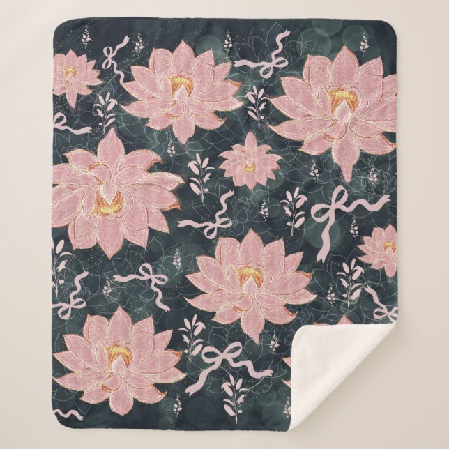 Couverture Sherpa Magic florals with glitter design  (Devant)
