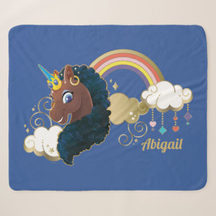 Couverture Sherpa Magique Unicorn Arc en ciel et nuages Design